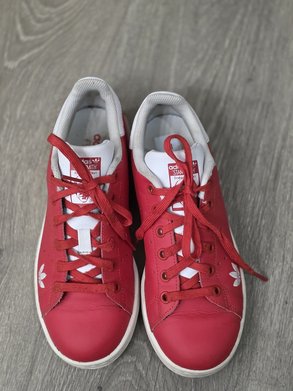 Adidas Kids Red and White Sneakers